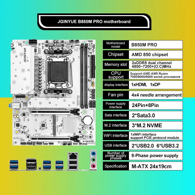 JGINYUE B850M Pro マザーボードセット、AM - Ddr5 16Gb 6000Mhz のレビューと価格