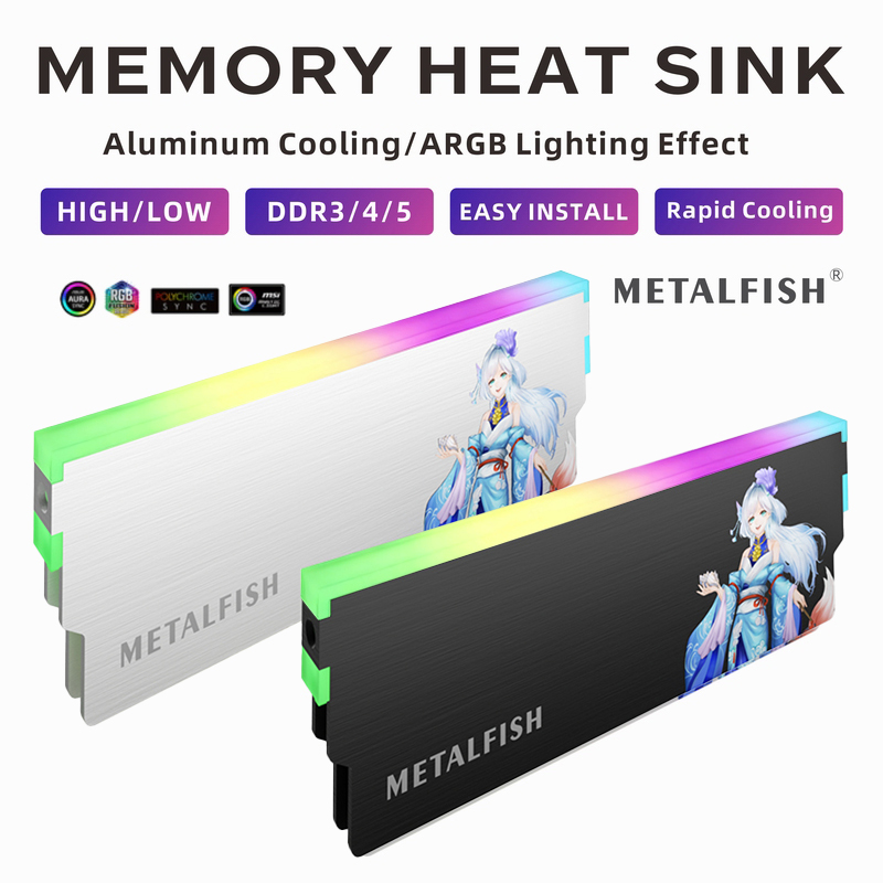 METALFISH DRAM ヒートシンク 5V-3PIN  - Ddr5 Rgb Ram のレビューと価格